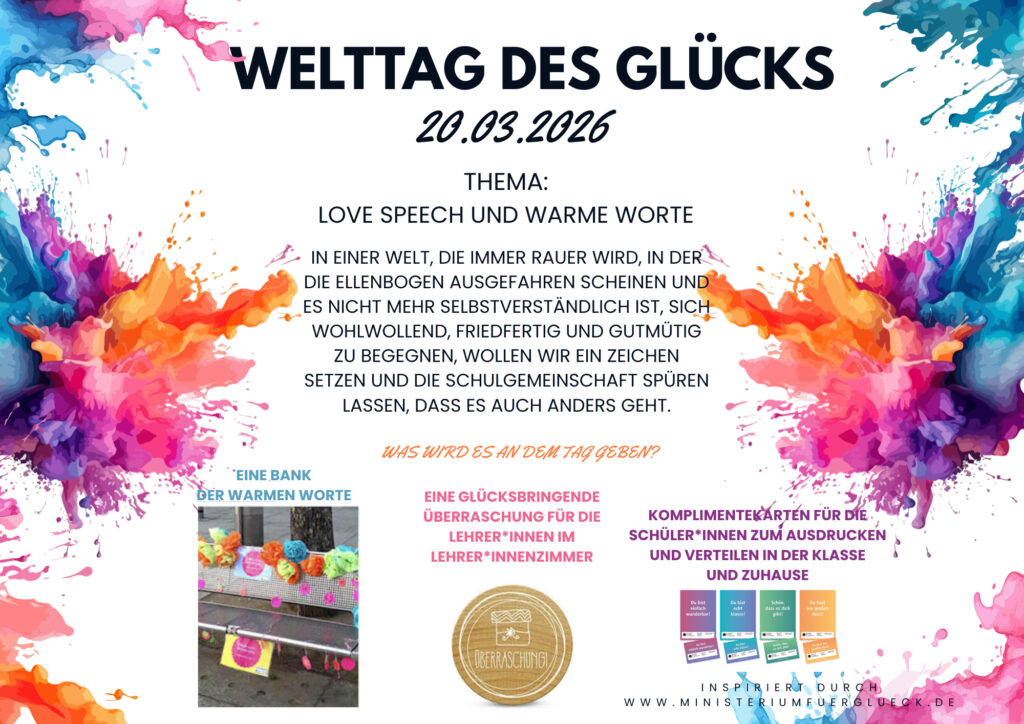 Flyer zum Welttag des Glücks am 20.03.2026